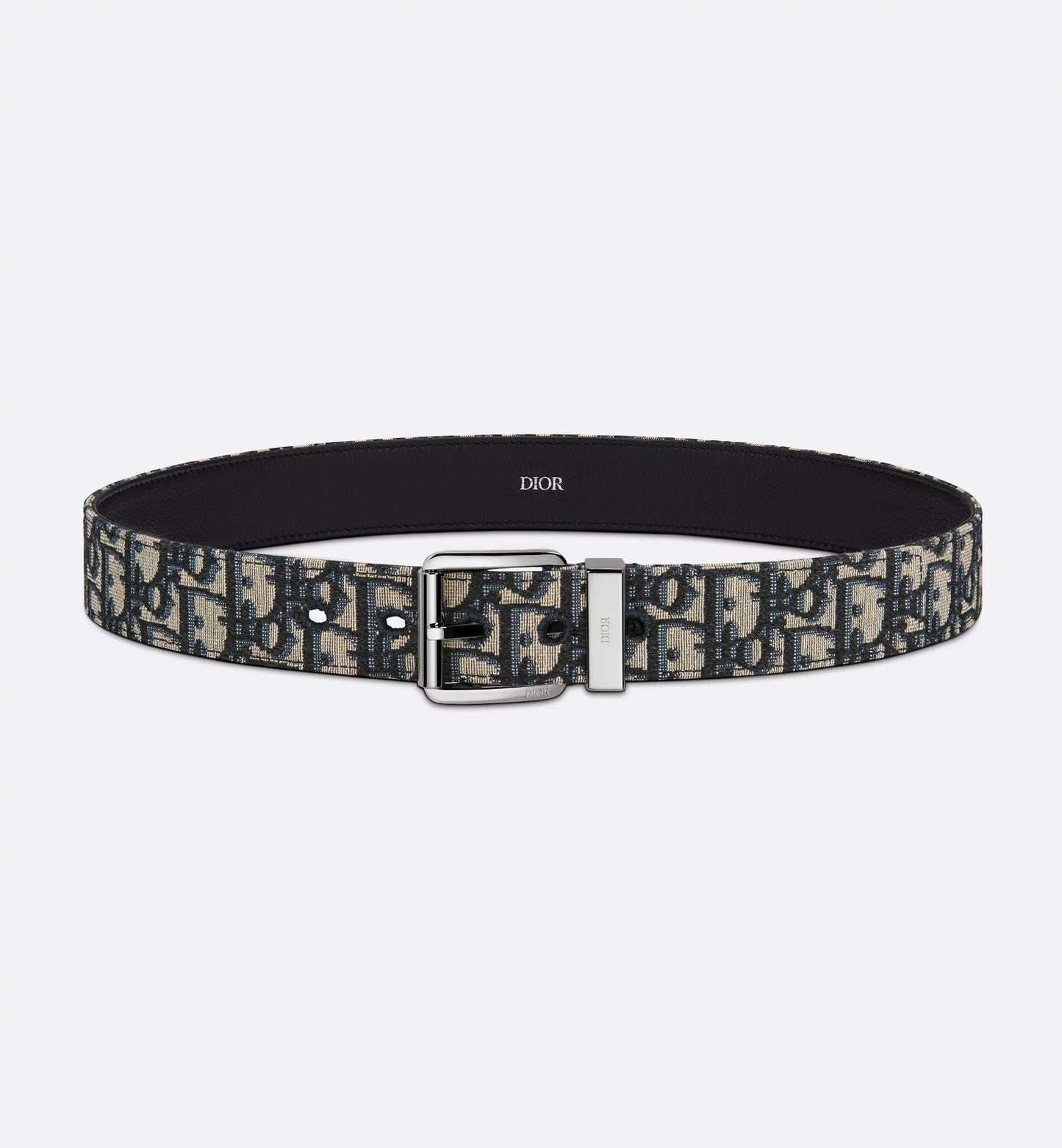 DIOR OBLIQUE CANVAS BELT - BEIGE & NOIR