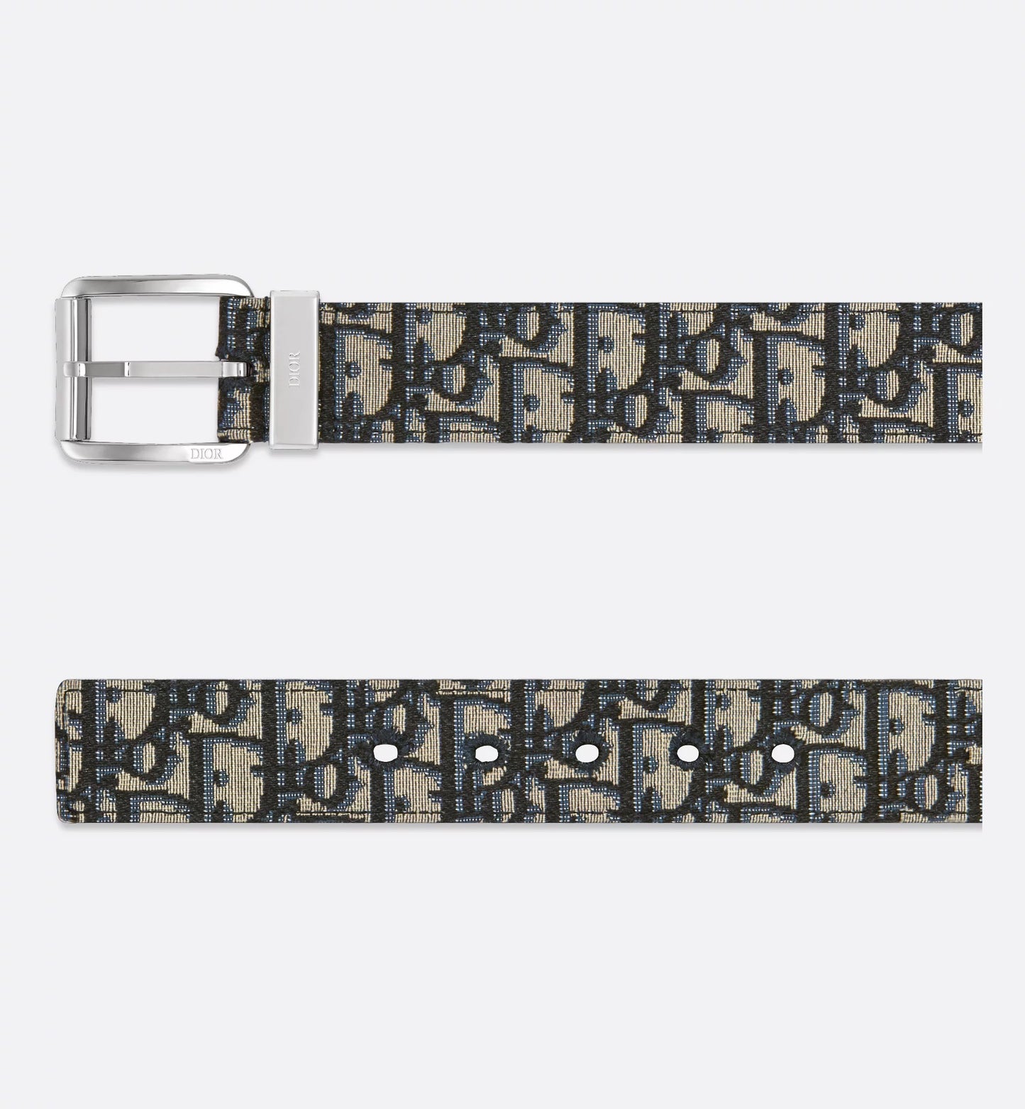 DIOR OBLIQUE CANVAS BELT - BEIGE & NOIR