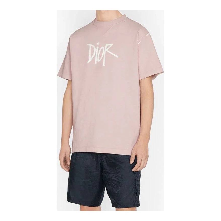 PRELOVED - DIOR X SHAWN STUSSY GARMENT DYE PINK TEE