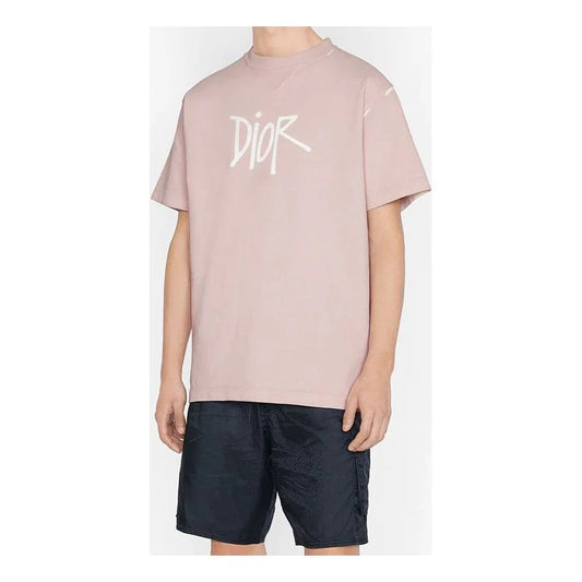 PRELOVED - DIOR X SHAWN STUSSY GARMENT DYE PINK TEE